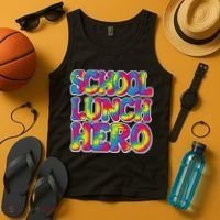Lunch Hero Squad Food Worker School Lunch Hero Tie Dye Tank Top thumb 4