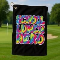 Lunch Hero Squad Food Worker School Lunch Hero Tie Dye Golf Towel thumb 1
