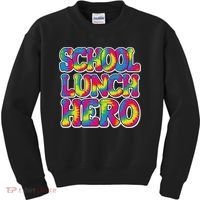 Lunch Hero Squad Food Worker School Lunch Hero Tie Dye Kids Sweatshirt thumb 0