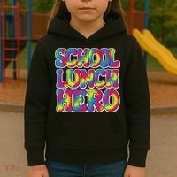 Lunch Hero Squad Food Worker School Lunch Hero Tie Dye Kids Hoodie thumb 3