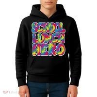 Lunch Hero Squad Food Worker School Lunch Hero Tie Dye Kids Hoodie thumb 4