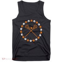 Lacrosse Halloween Spooky Pumpkins Sports Autumn Fall Tank Top thumb 0