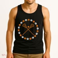 Lacrosse Halloween Spooky Pumpkins Sports Autumn Fall Tank Top thumb 3