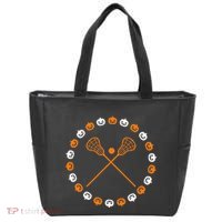 Lacrosse Halloween Spooky Pumpkins Sports Autumn Fall Tote Bag thumb 0