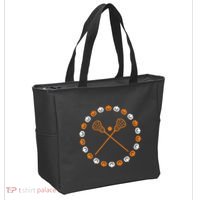 Lacrosse Halloween Spooky Pumpkins Sports Autumn Fall Tote Bag thumb 2