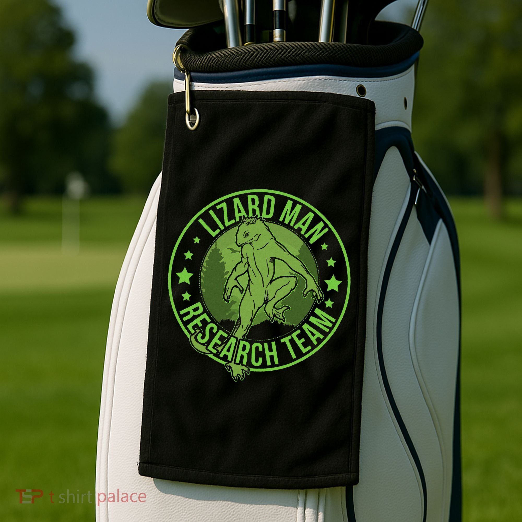 Lizardman Hide & Seek Research Team Champion Cryptid Golf Towel