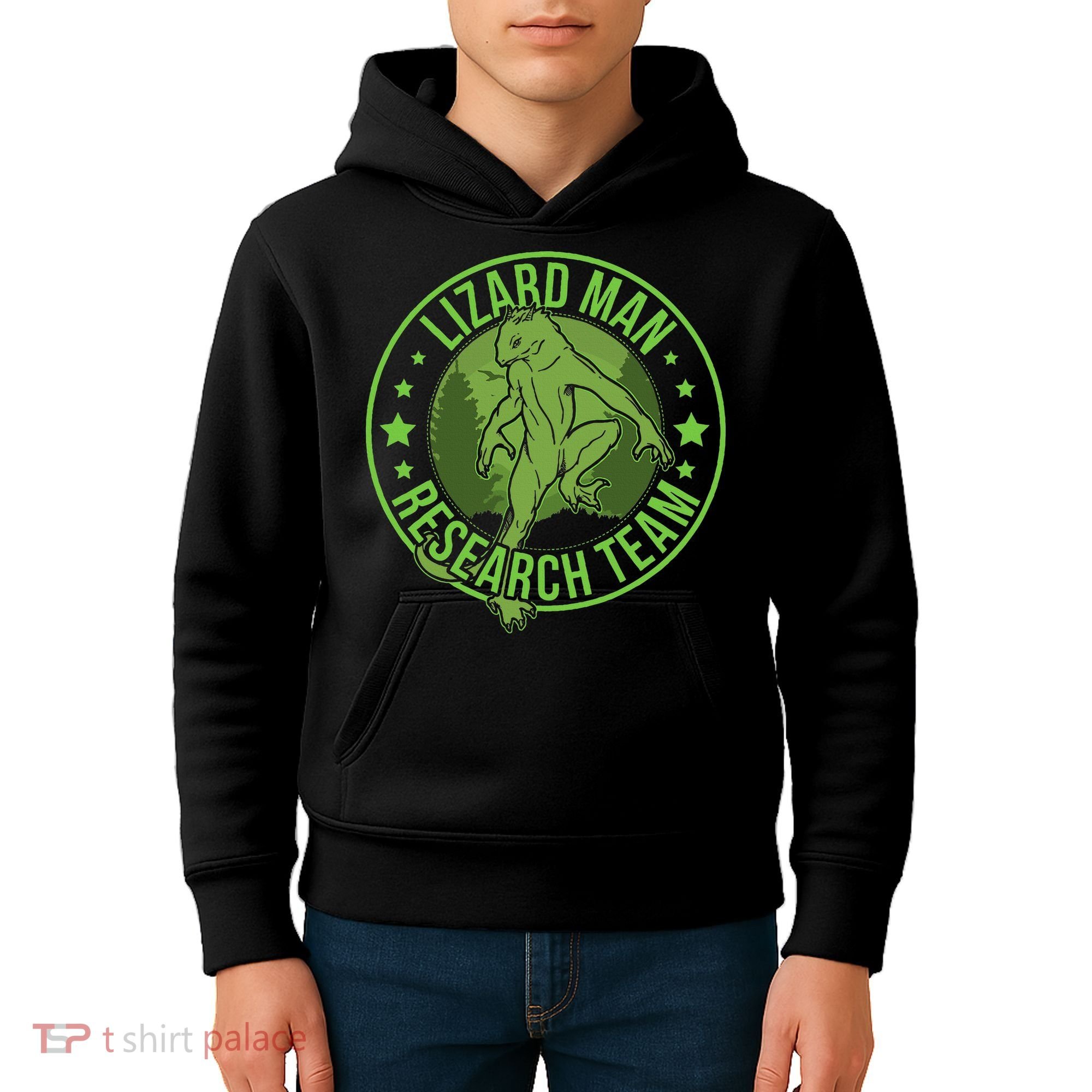 Lizardman Hide & Seek Research Team Champion Cryptid Kids Hoodie