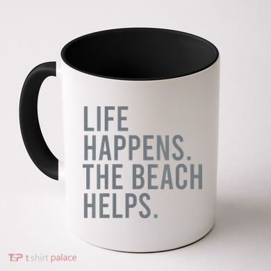 Life Happens The Beach Helps Coffee Mug