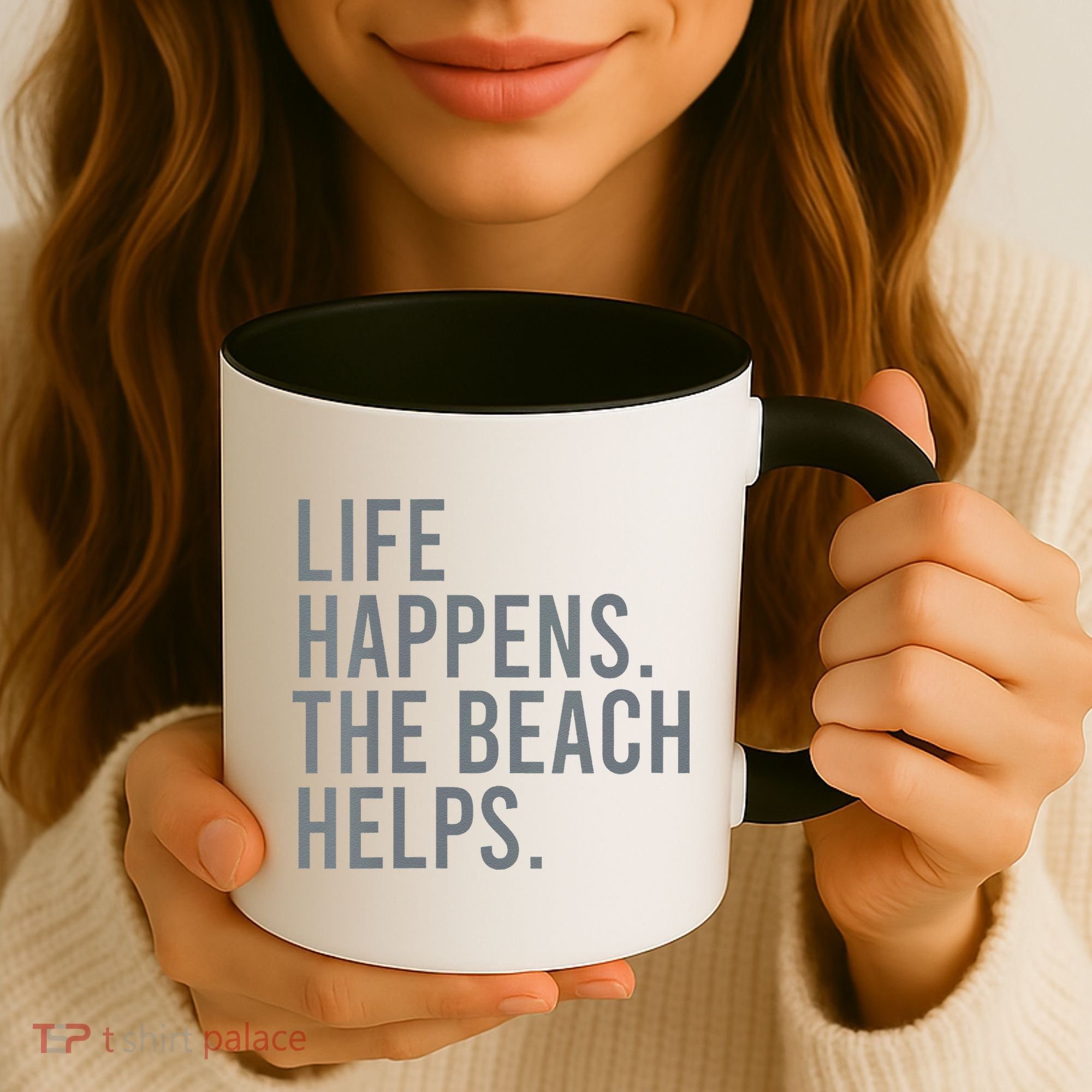 Life Happens The Beach Helps Coffee Mug