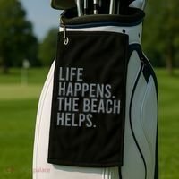 Life Happens The Beach Helps Golf Towel thumb 2