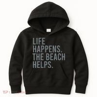 Life Happens The Beach Helps Kids Hoodie thumb 0