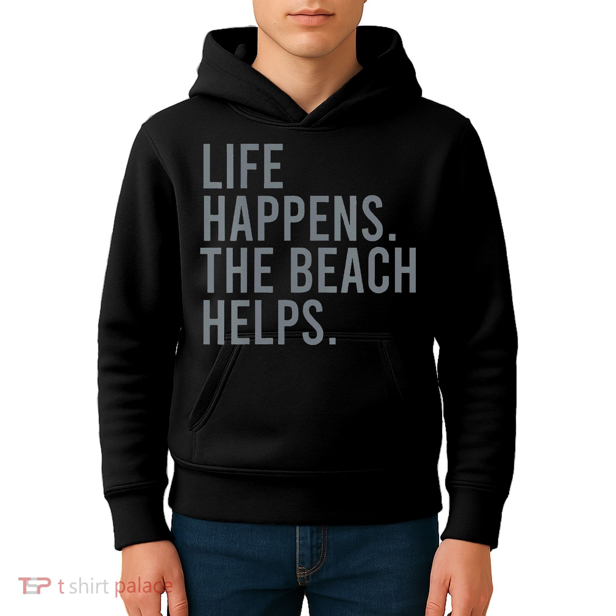 Life Happens The Beach Helps Kids Hoodie