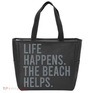 Life Happens The Beach Helps Tote Bag