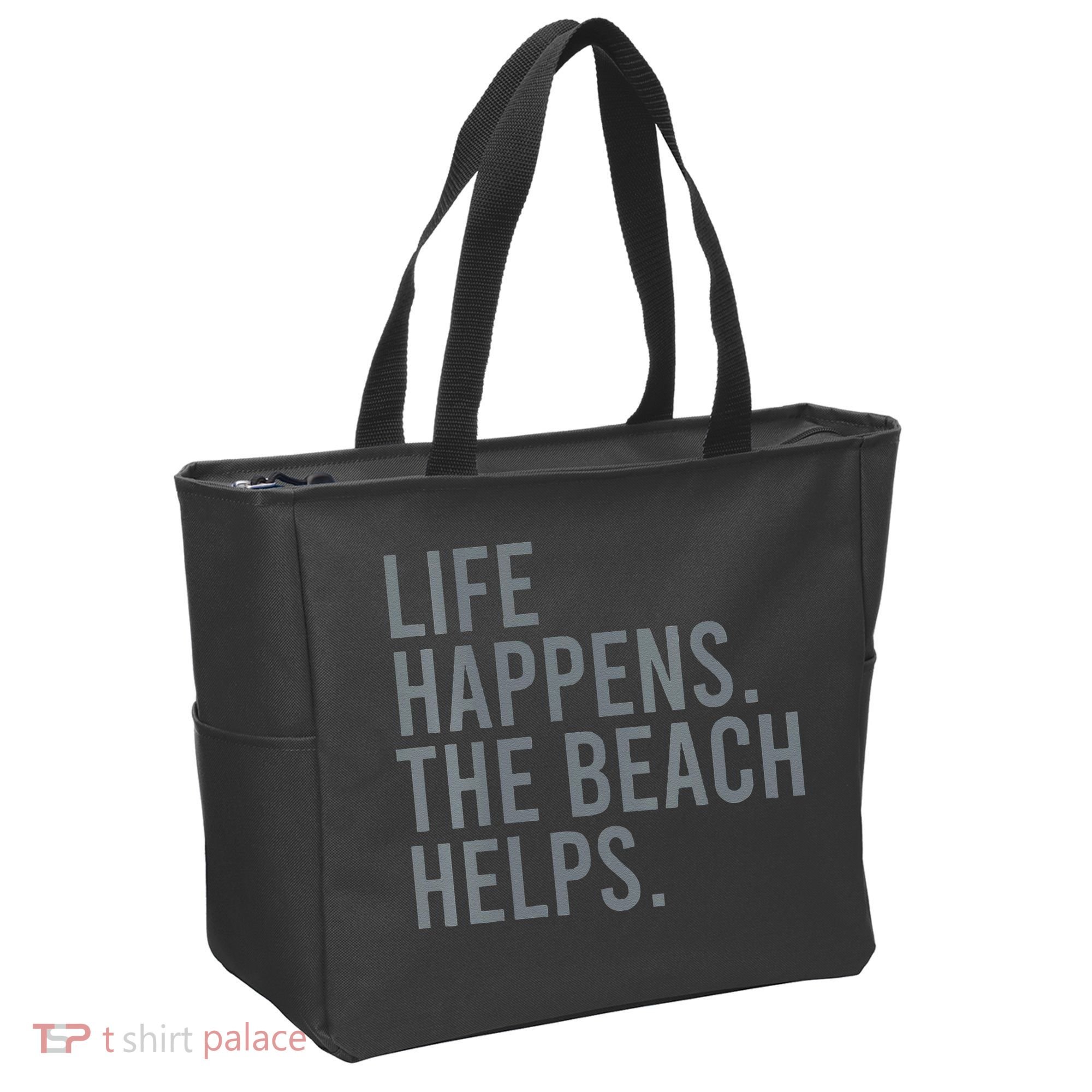 Life Happens The Beach Helps Tote Bag