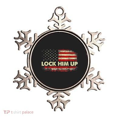 Lock Him Up American Flag Vintage Ornament