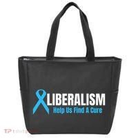 Liberalism Help Us Find A Cure T For Conservatives Tote Bag thumb 0