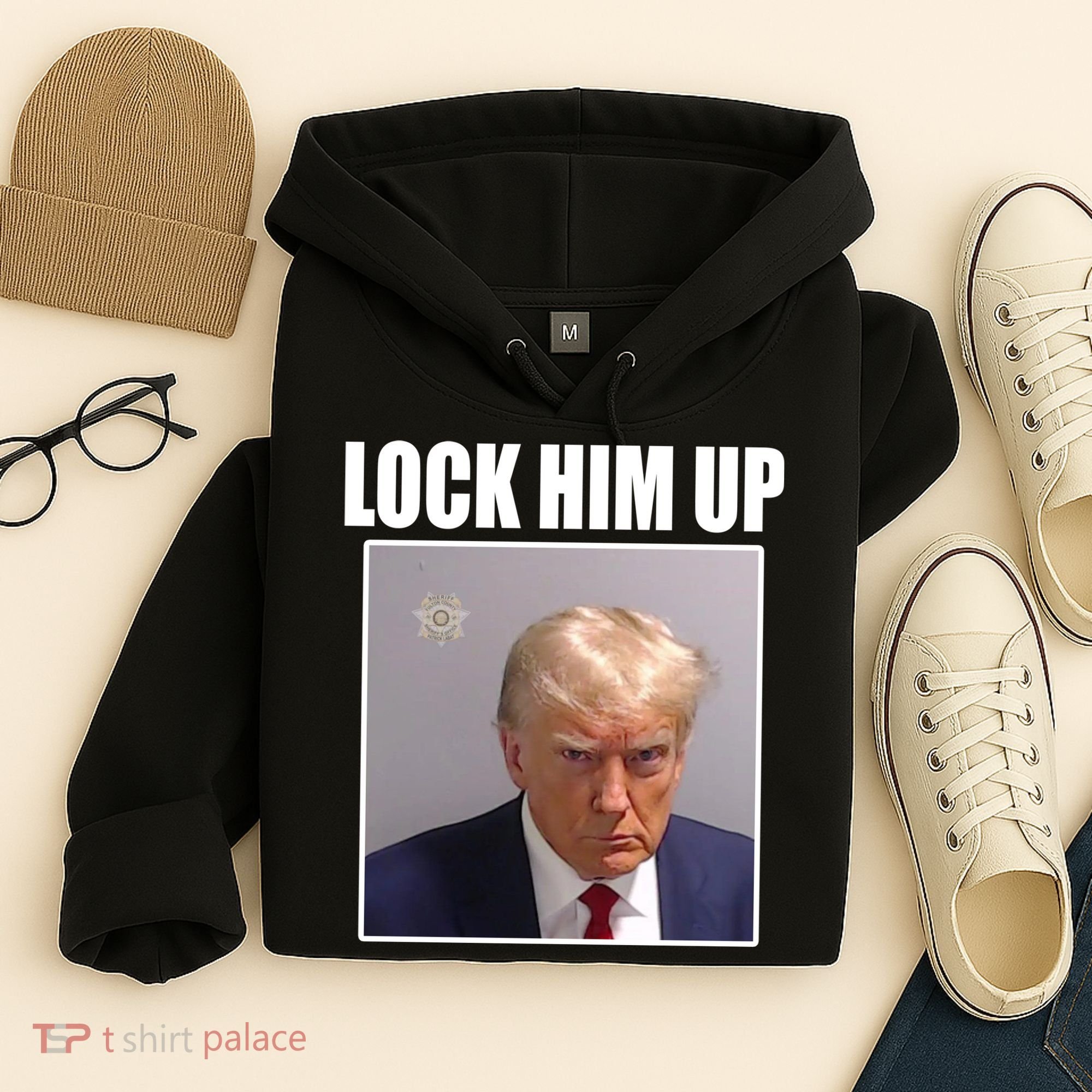 Lock Him Up Donald Trump Mugshot Hoodie