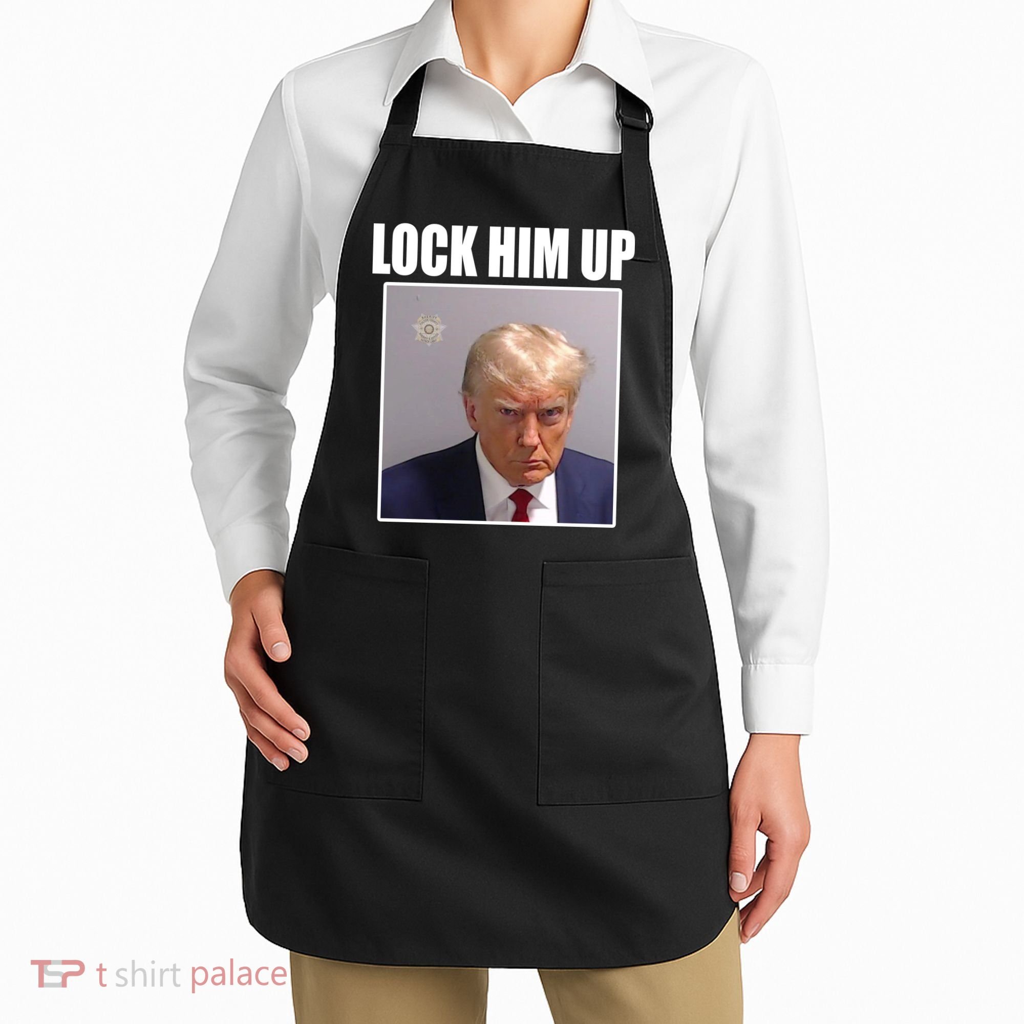 Lock Him Up Donald Trump Mugshot Apron