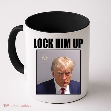Lock Him Up Donald Trump Mugshot Coffee Mug