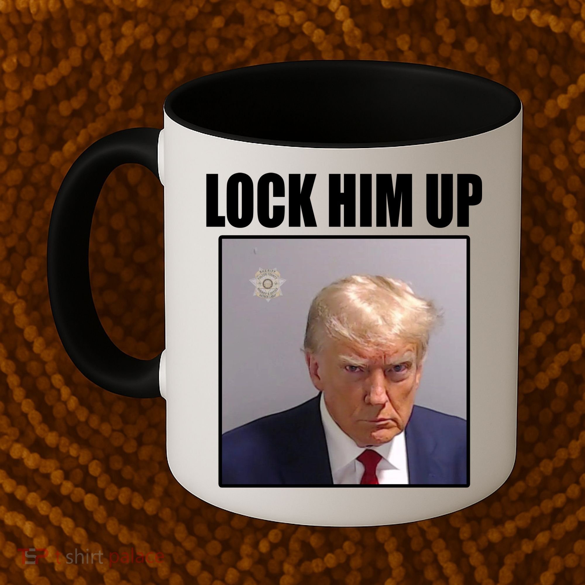 Lock Him Up Donald Trump Mugshot Coffee Mug