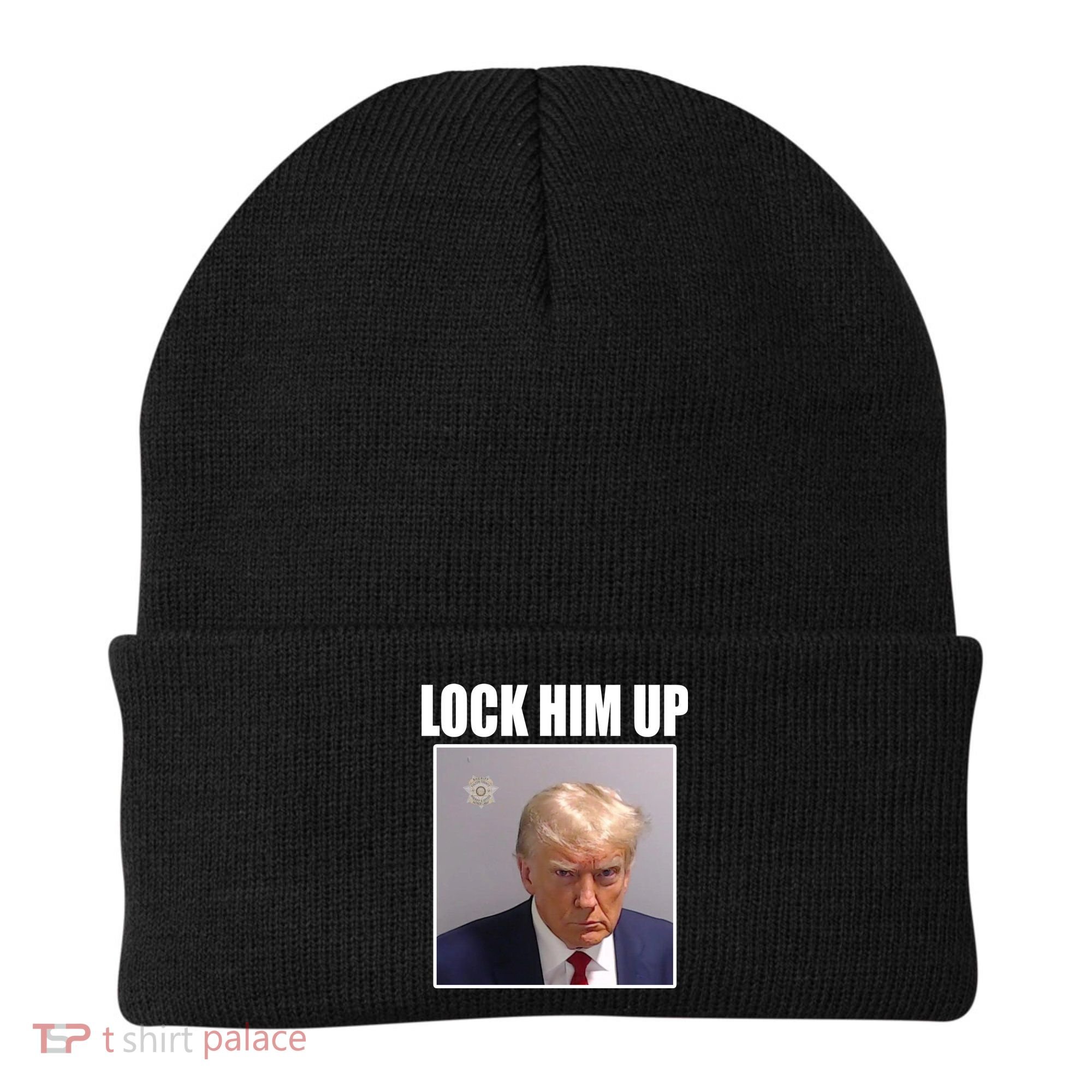 Lock Him Up Donald Trump Mugshot Beanie