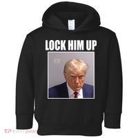 Lock Him Up Donald Trump Mugshot Toddler Hoodie thumb 0