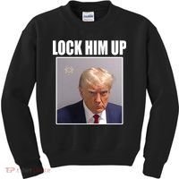 Lock Him Up Donald Trump Mugshot Kids Sweatshirt thumb 0