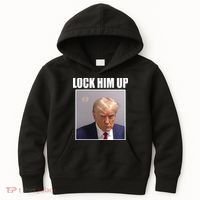 Lock Him Up Donald Trump Mugshot Kids Hoodie thumb 0