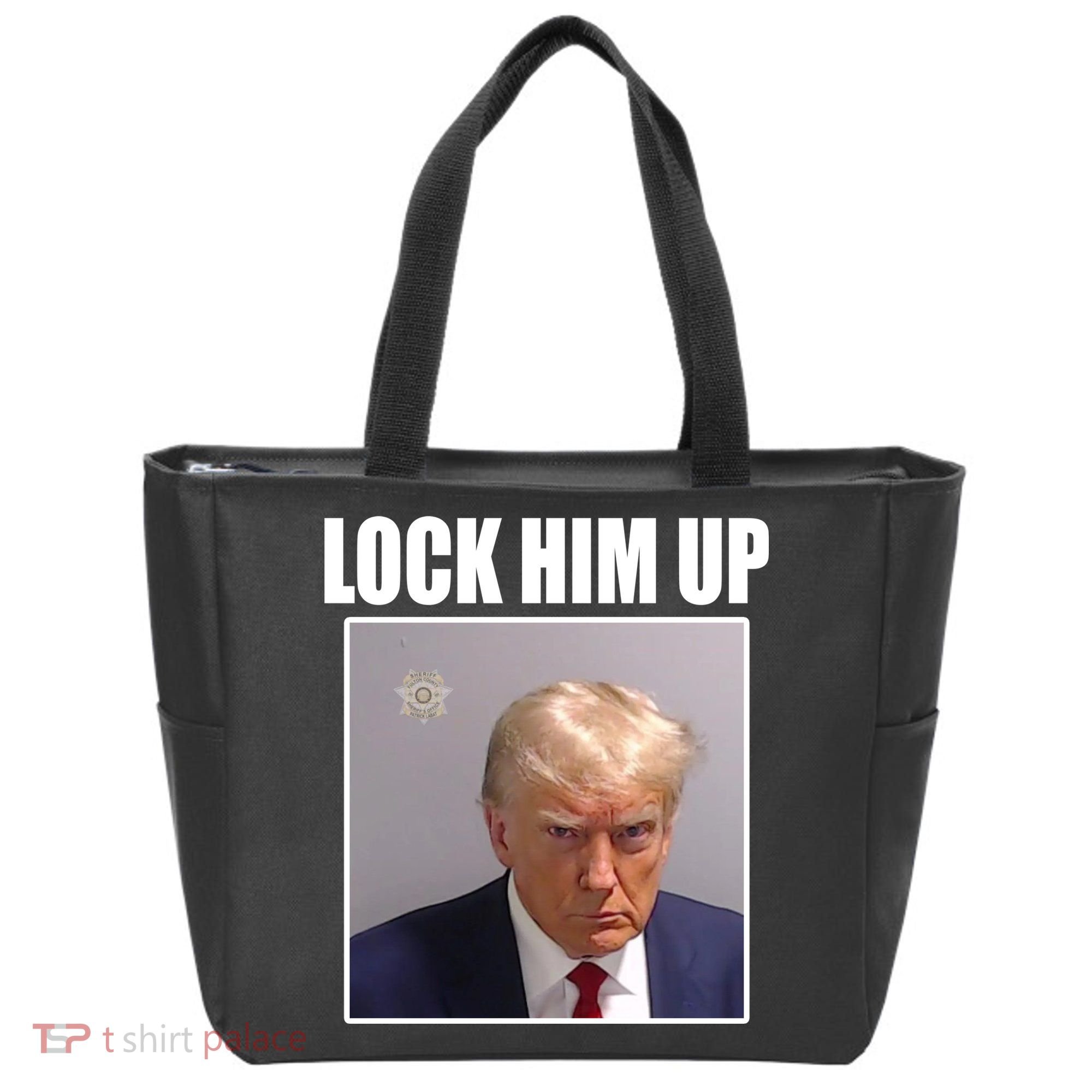 Lock Him Up Donald Trump Mugshot Tote Bag
