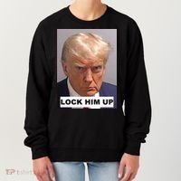 Lock Him Up Donald Trump Mugshot Jail Women's Sweatshirt thumb 0