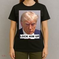 Lock Him Up Donald Trump Mugshot Jail T-Shirt thumb 4