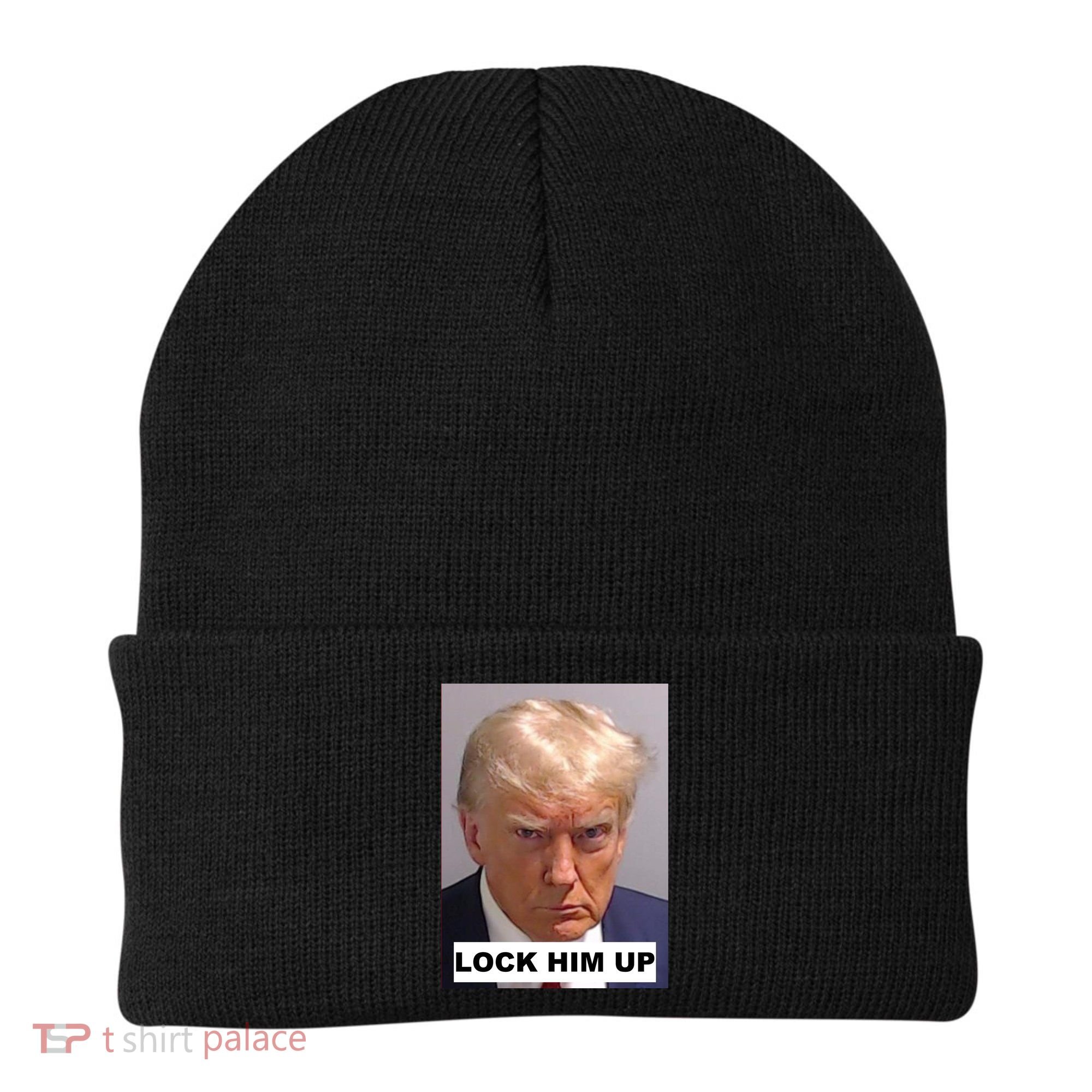 Lock Him Up Donald Trump Mugshot Jail Beanie