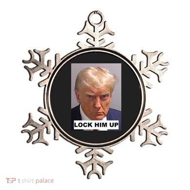 Lock Him Up Donald Trump Mugshot Jail Ornament