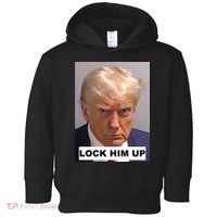 Lock Him Up Donald Trump Mugshot Jail Toddler Hoodie thumb 0