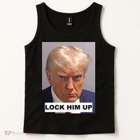Lock Him Up Donald Trump Mugshot Jail Tank Top thumb 2