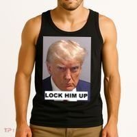 Lock Him Up Donald Trump Mugshot Jail Tank Top thumb 3
