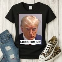 Lock Him Up Donald Trump Mugshot Jail Women's T-Shirt thumb 3