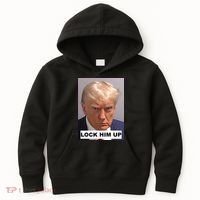 Lock Him Up Donald Trump Mugshot Jail Kids Hoodie thumb 0
