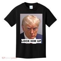 Lock Him Up Donald Trump Mugshot Jail Kids T-Shirt thumb 0