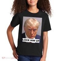 Lock Him Up Donald Trump Mugshot Jail Kids T-Shirt thumb 2