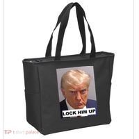 Lock Him Up Donald Trump Mugshot Jail Tote Bag thumb 2