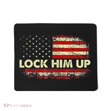 Lock Him Up American Flag Vintage Mousepad