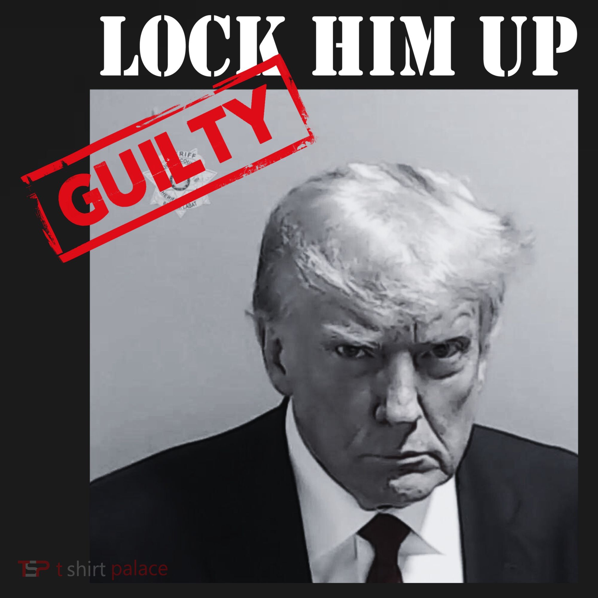 Lock Him Up Donald Trump Guilty Mugshot Coaster