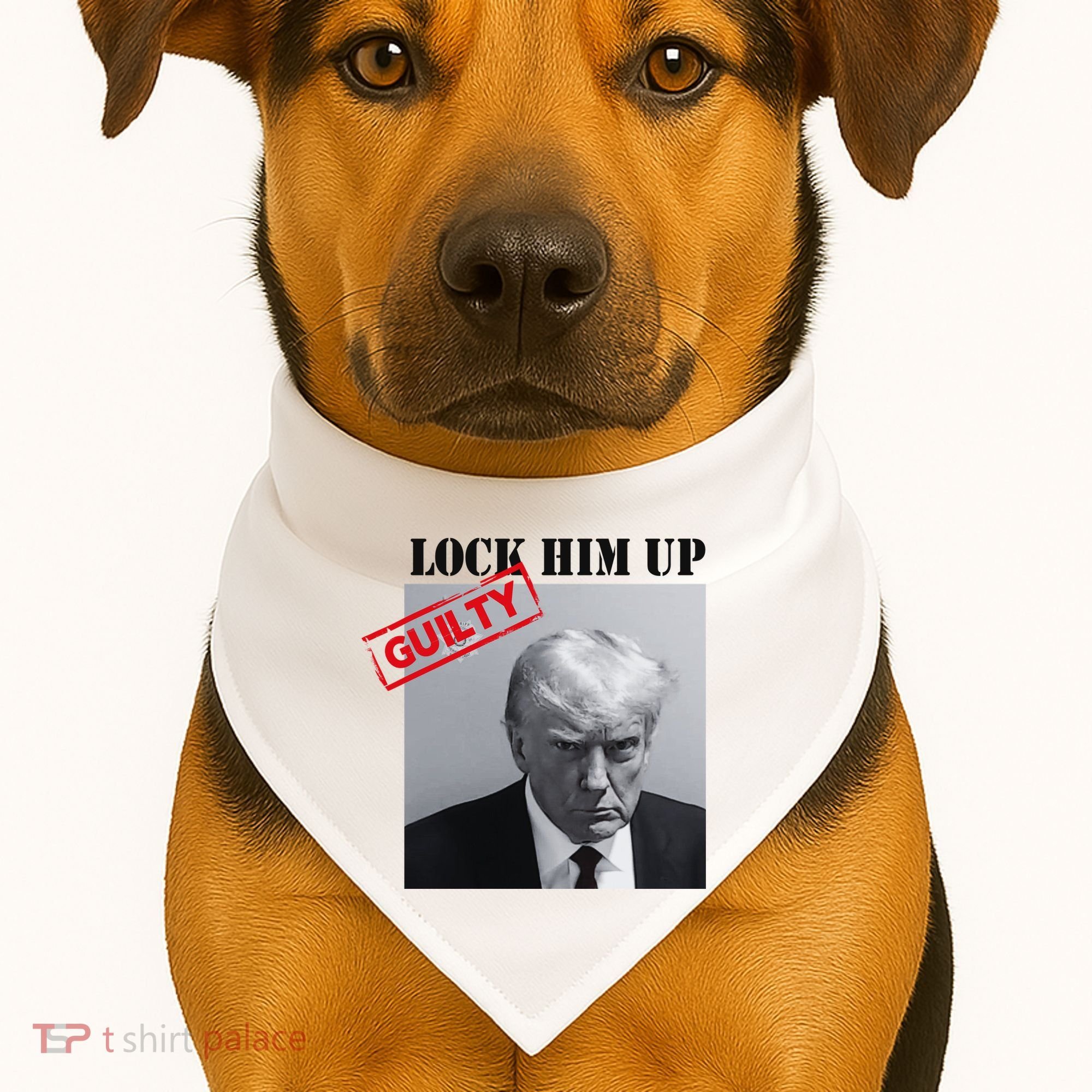 Lock Him Up Donald Trump Guilty Mugshot USA-Made Doggie Bandana