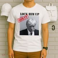 Lock Him Up Donald Trump Guilty Mugshot T-Shirt thumb 6