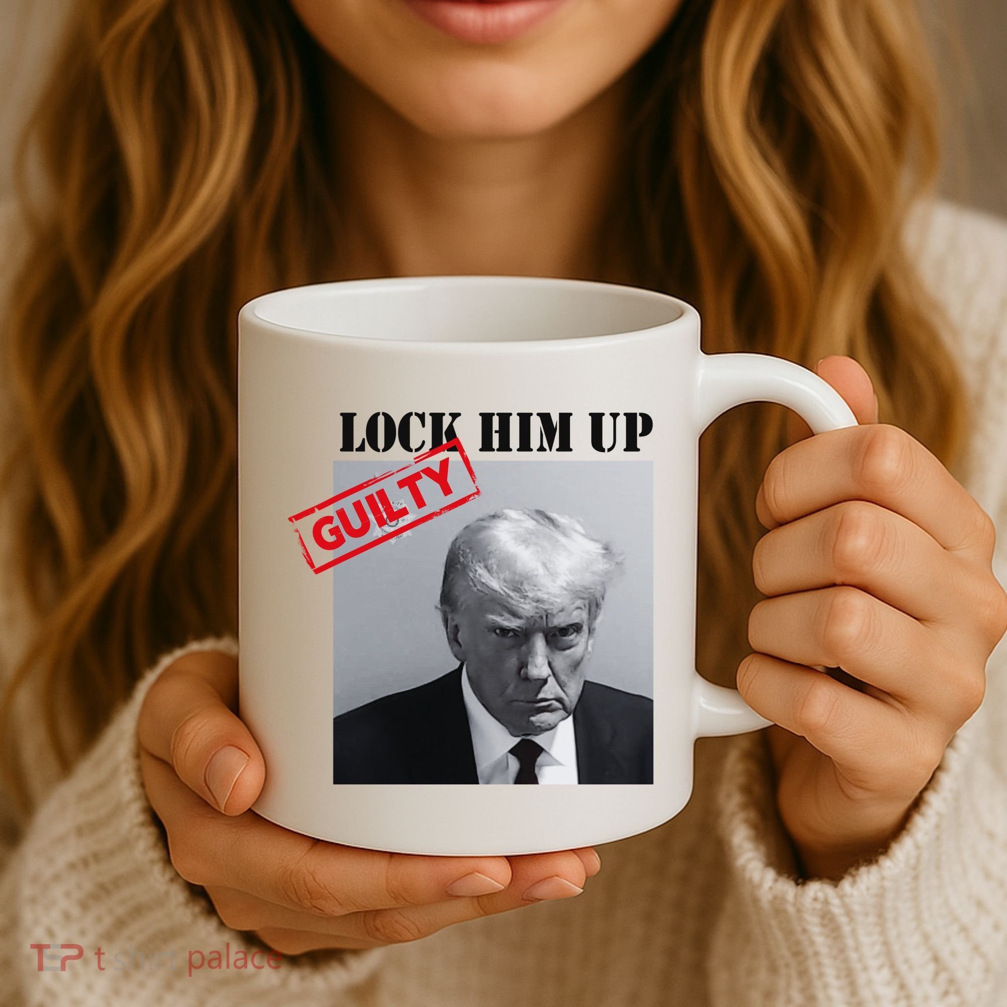 Lock Him Up Donald Trump Guilty Mugshot Coffee Mug