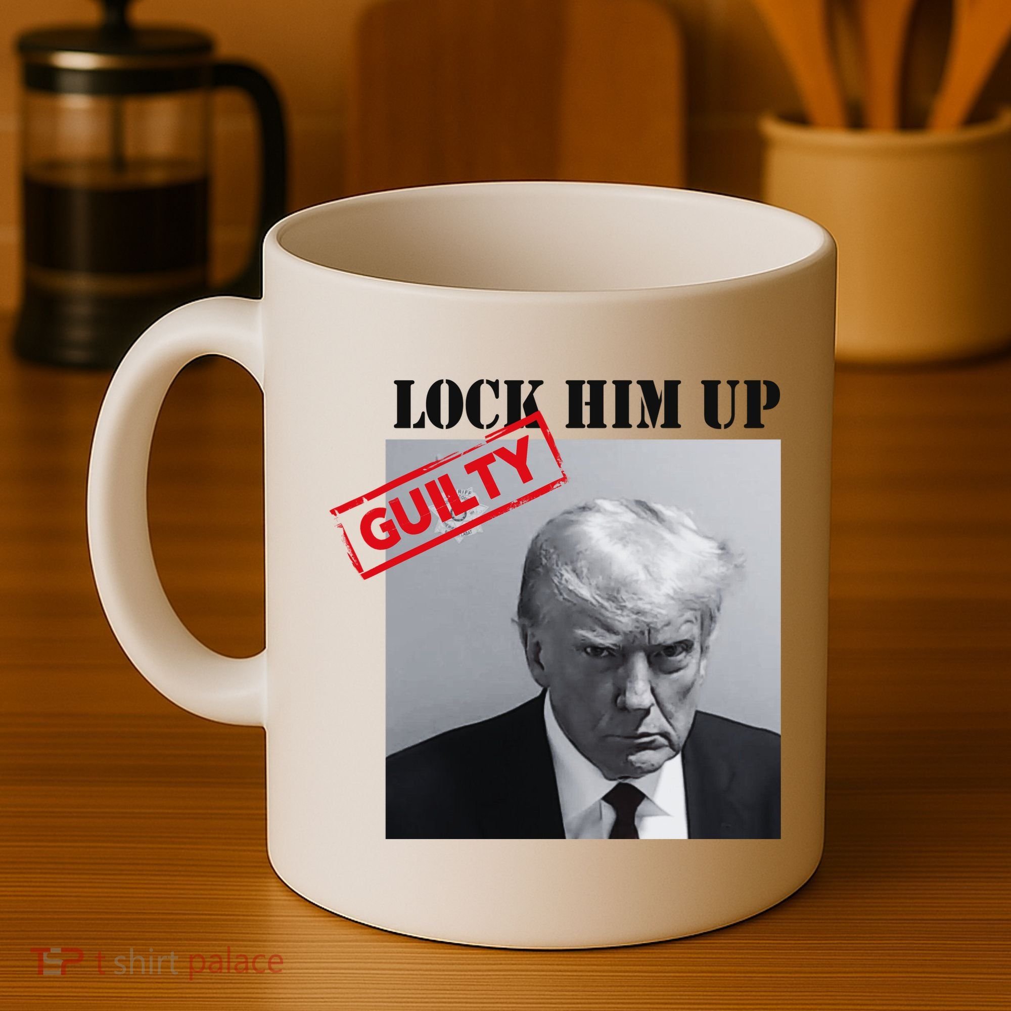 Lock Him Up Donald Trump Guilty Mugshot Coffee Mug