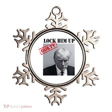 Lock Him Up Donald Trump Guilty Mugshot Ornament