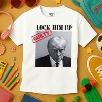 Lock Him Up Donald Trump Guilty Mugshot Kids T-Shirt thumb 3