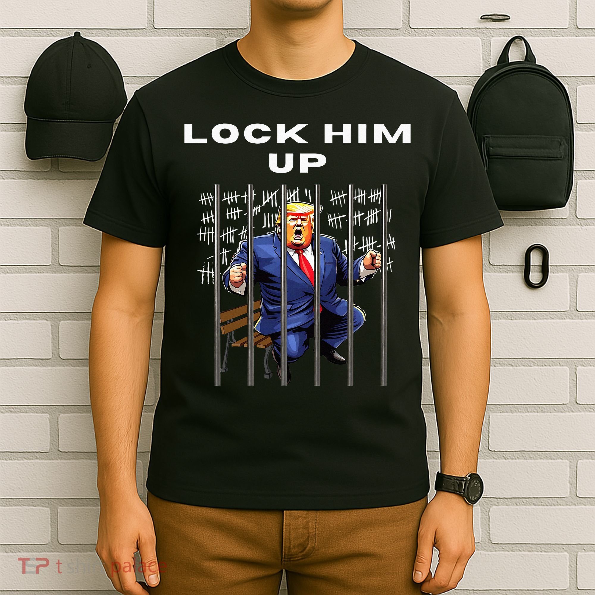 Lock Him Up Antitrump Djt Incarceration Jail Trump T-Shirt